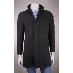 Ted Baker Men's Gray Tweed Wool 1/4 Length Overcoat 2 - 36 Small